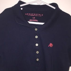 Aeropostole Navy Blue Collared Button Up Shirt
